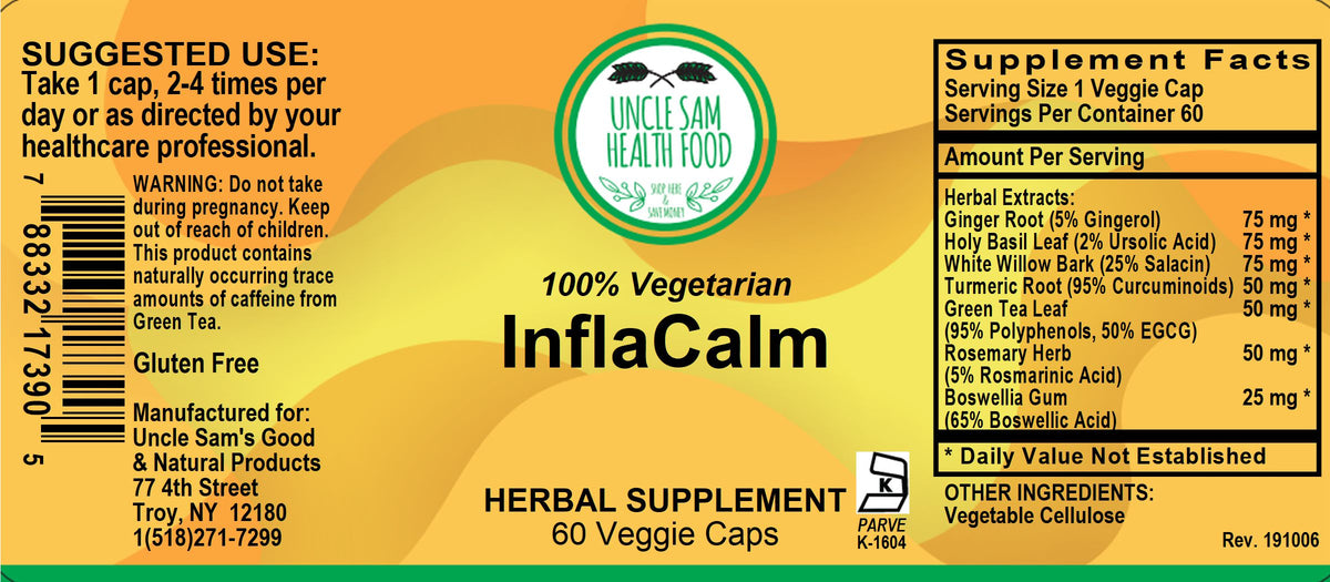InflaCalm Capsules Uncle Sam’s Health Food