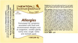 NEWTON HOMEOPATHICS ALLERGIES PALLETS 1OZ