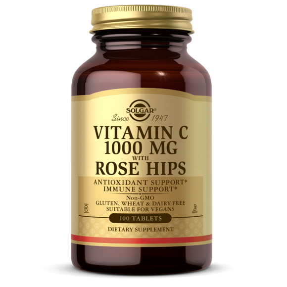 SOLGAR VITAMIN C 1000 MG WITH ROSE HIPS TABLETS