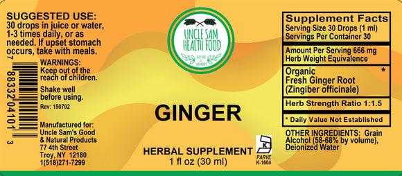 Ginger (Zingibar Officinale) Liquid