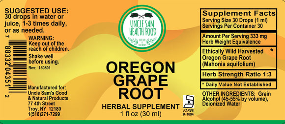Oregon Grape Root (Mahonia aquifolium) Liquid