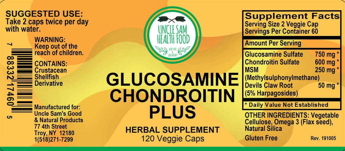 Glucosamine Chondroitin Plus Capsules Uncle Sam’s Health Food
