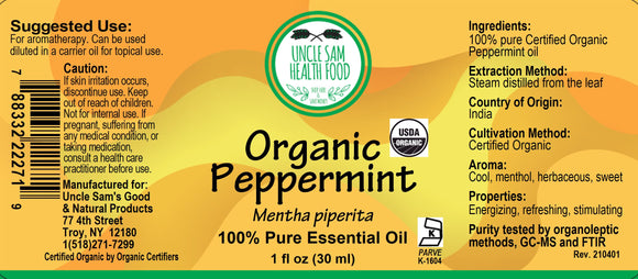 Organic Peppermint Essential Oil